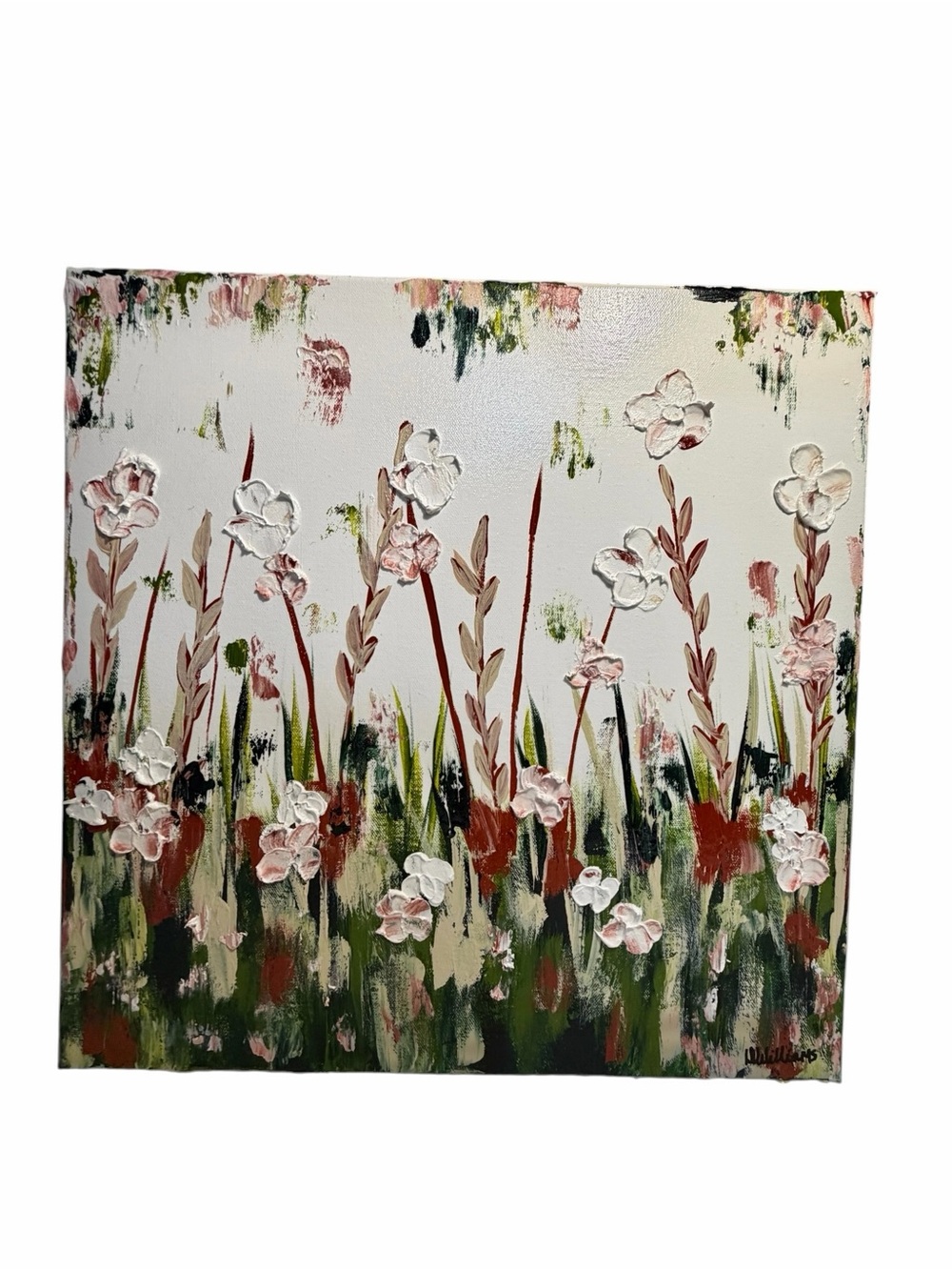 Original Artwork Abstract Blooms Impressionism 18 x 18”